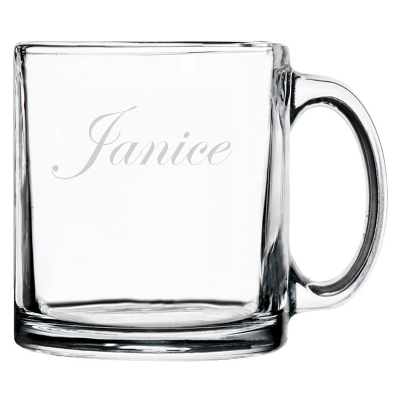 Personalized Glass Mug, Glass Mug With Name, Monogram Glass Mug, Glass  Coffee Cup With Handle, Tea Mug 