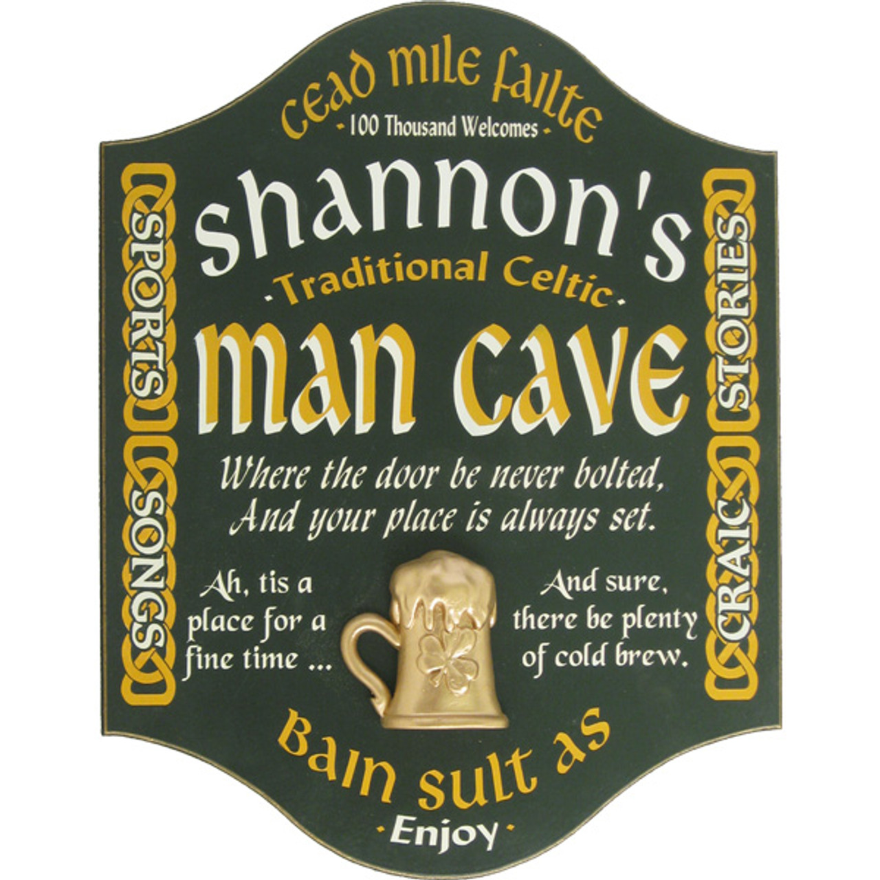 Irish Man Cave Sign Personalized | Man Cave Gifts