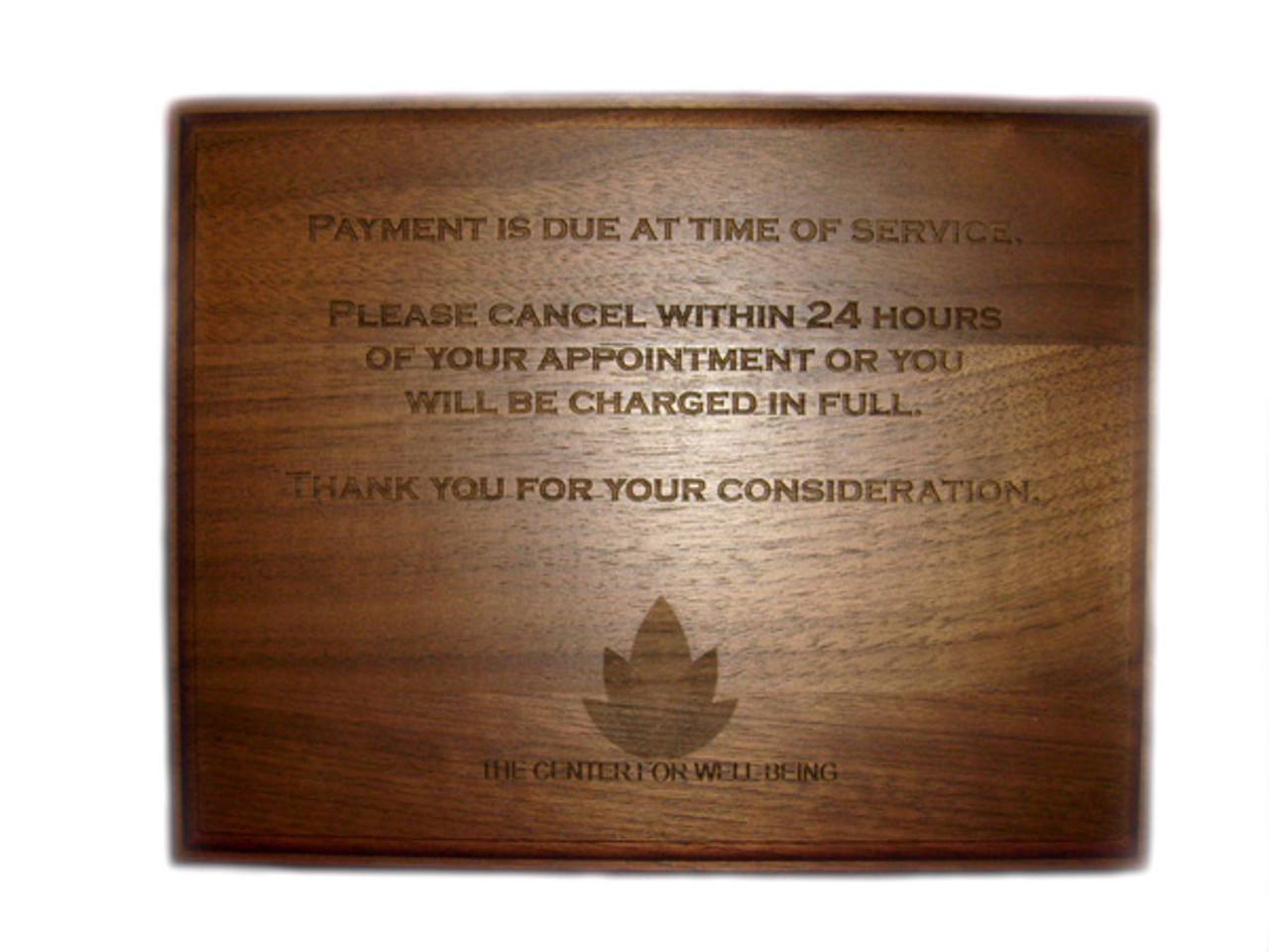 Laser Engraved Walnut Wood Plaque 10-1/2x13