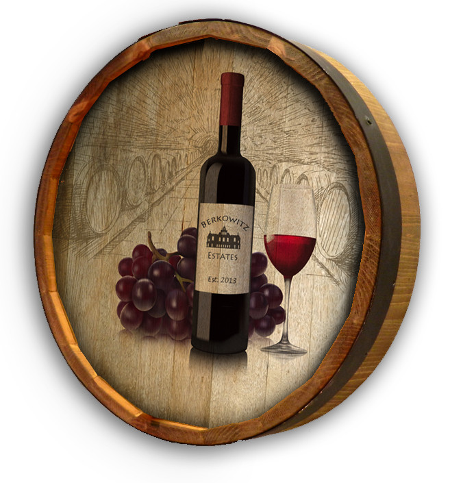 Custom Wine Bottle Color Quarter Barrel Sign Northwest Gifts