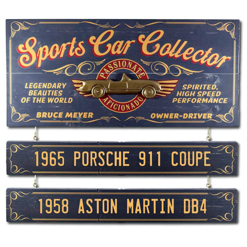 Personalized Vintage Sports Car Collector Sign