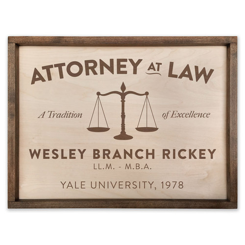 Custom Attorney Wooden Sign