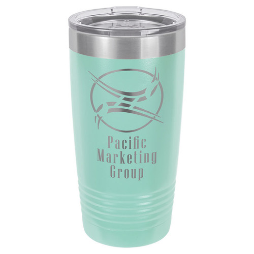 Personalized Tumblers - 20oz Teal Custom Engraved Tumbler Mug