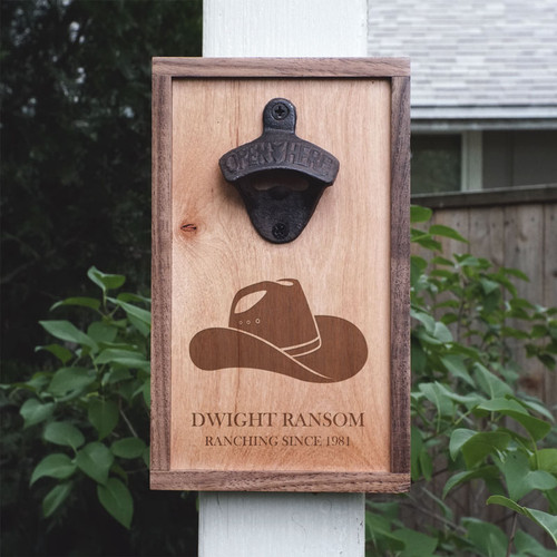 Personalized Cowboy Hat Bottle Opener