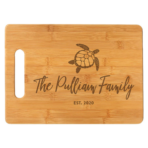 Personalized Sea Turtle Cutting Board Anniversary Gift Idea