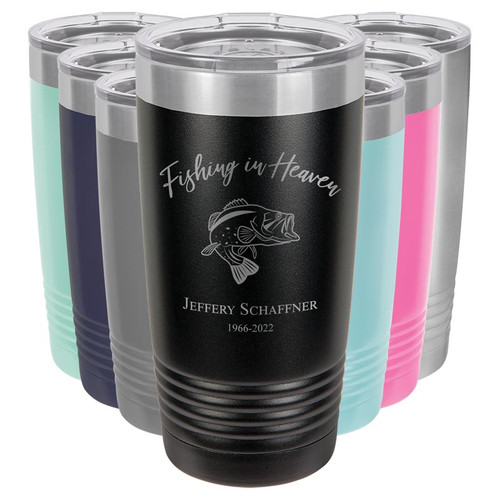 Fishing in Heaven Memorial Gift - Personalized Tumbler