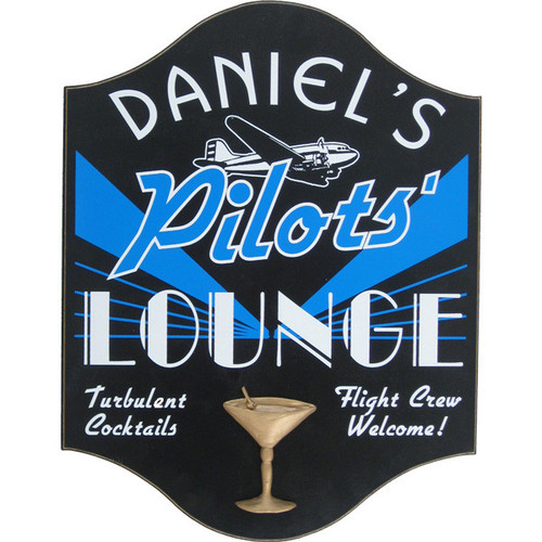 Pilots Lounge Sign Personalized