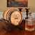 Custom Distillery Label Oak Barrel with Iron Stand