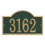 Arch House Number Address Plaque - Green/Gold