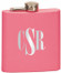 Custom Engraved Stainless Steel Flask in Matte Pink