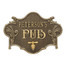 Hops & Barley Beer Pub Plaque - Antique Brass Finish