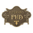 Hops & Barley Beer Pub Plaque - Antique Brass Finish