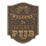 Personalized Pub Welcome Plaque - Dark Bronze / Gold Finish