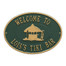 Personalized Tiki Hut Plaque - Green / Gold Finish