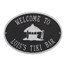 Personalized Tiki Hut Plaque - Black / Silver Finish