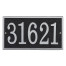 Rectangle House Number Address Plaque - Black/Silver