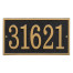 Rectangle House Number Address Plaque - Black/Gold