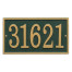 Rectangle House Number Address Plaque - Green/Gold