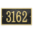 Rectangle House Number Address Plaque 4 number example - Black/Gold