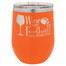 Personalized Tumblers - 12oz Orange Laser Engraved Stemless Wine Glass Tumbler