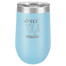 Personalized Light Blue Tumbler - 16oz Stemless Wine Glass Tumblers