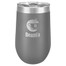 Personalized Gray Tumbler - 16oz Stemless Wine Glass Tumblers