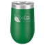 Personalized Green Tumbler - 16oz Stemless Wine Glass Tumblers