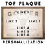 Golfer - Top Plaque - Six Lines