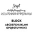 Script and Block Font Samples