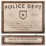 Personalized Police Sign with Custom Name Board