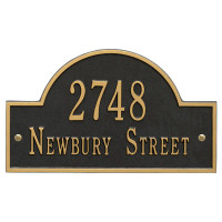 Address sign with numbers and street name in Black and Gold 