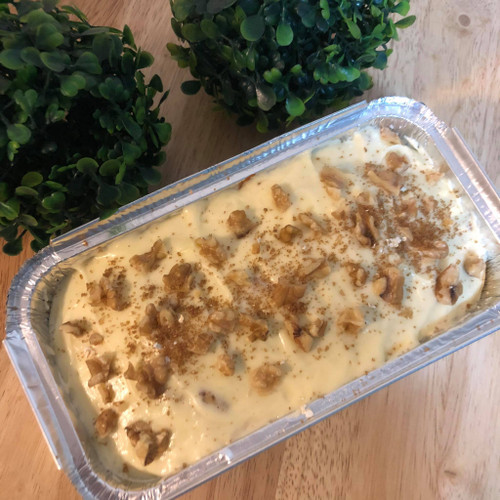 Banana Walnut Crunch Loaf with Cream Cheese Frosting