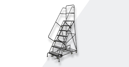 Wl 6 Step Steel Rolling Ladder Grip 24 Hr - Ballymore Safety Products
