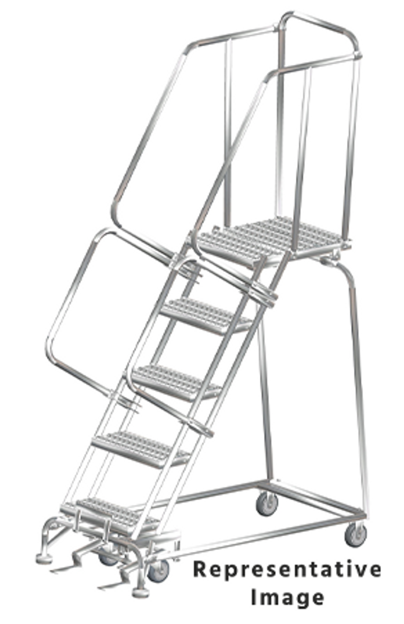 Stainless Steel Ladders 4 Step 30 Wide Base 28 Deep Top Step Serrated Tread Ballymore Safety Products