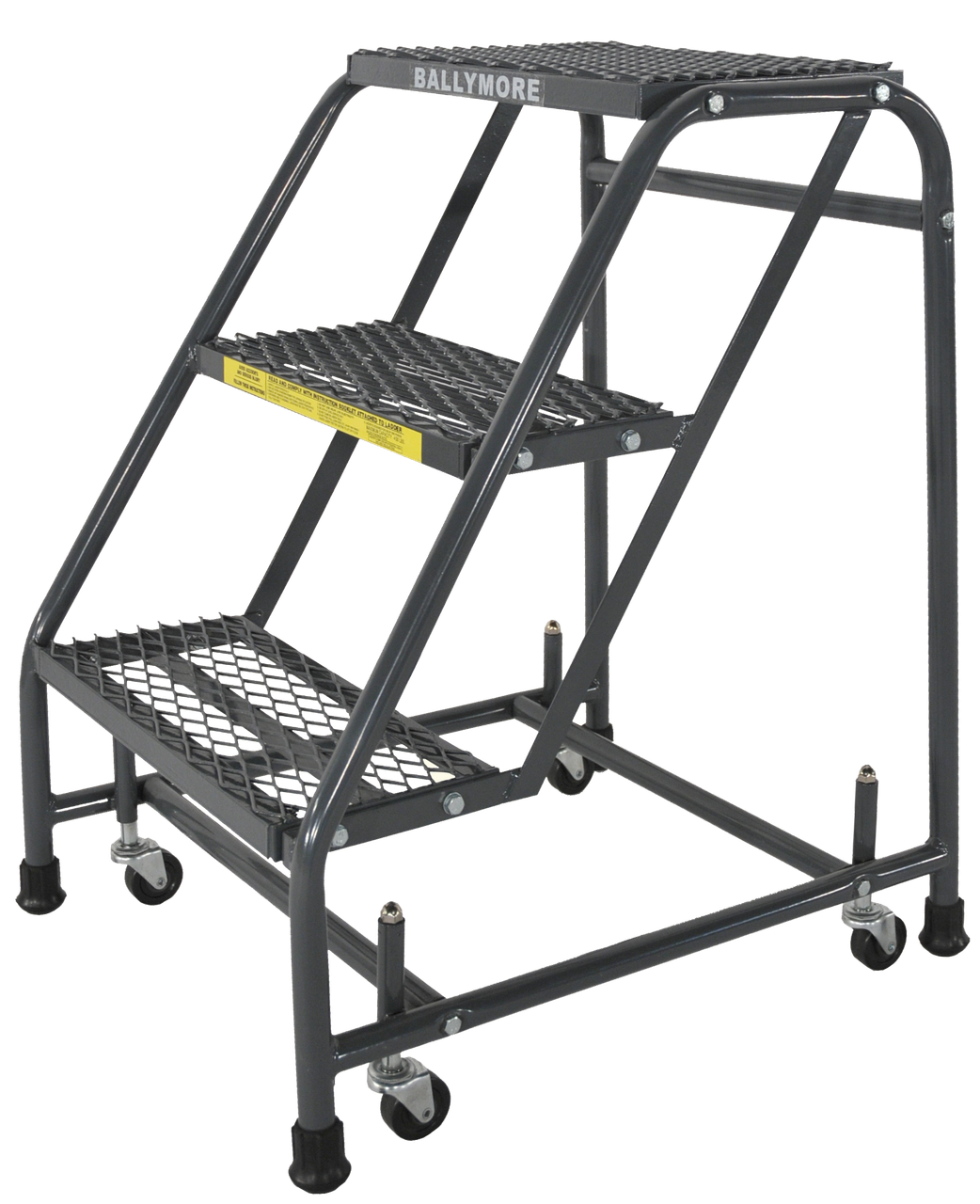 Three Tread Spring Loaded Step Spring Loaded Caster Ladders, 3 Step, No Rails 20