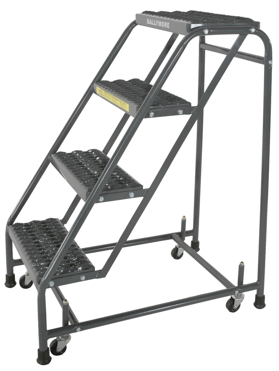 Three Tread Spring Loaded Step Spring Loaded Caster Ladders, 4 Step, No Rails 20