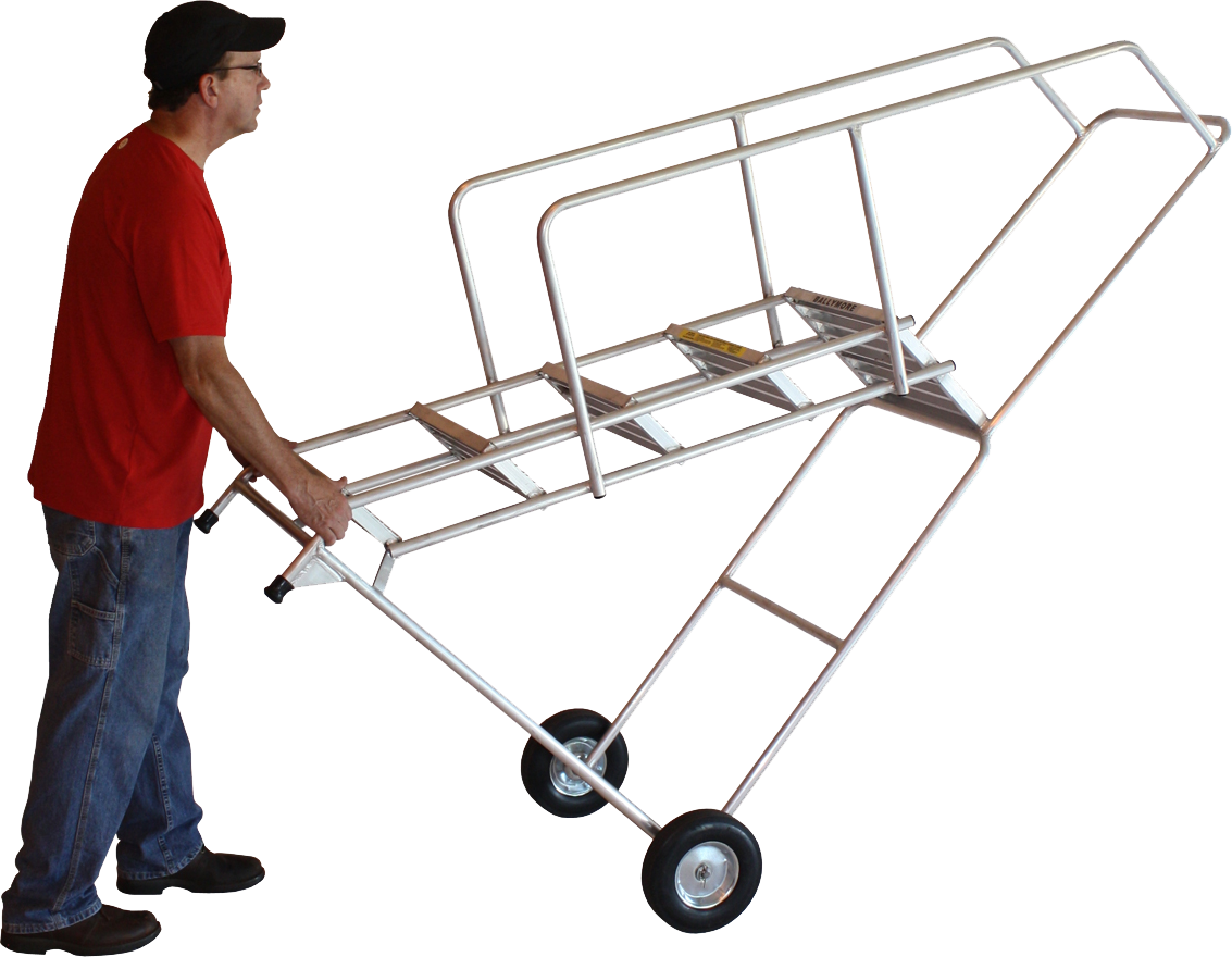 Top Step Thread Aluminum Ladders, 7 Step, 30 In Wide Base, 14 in Deep Top Step ...