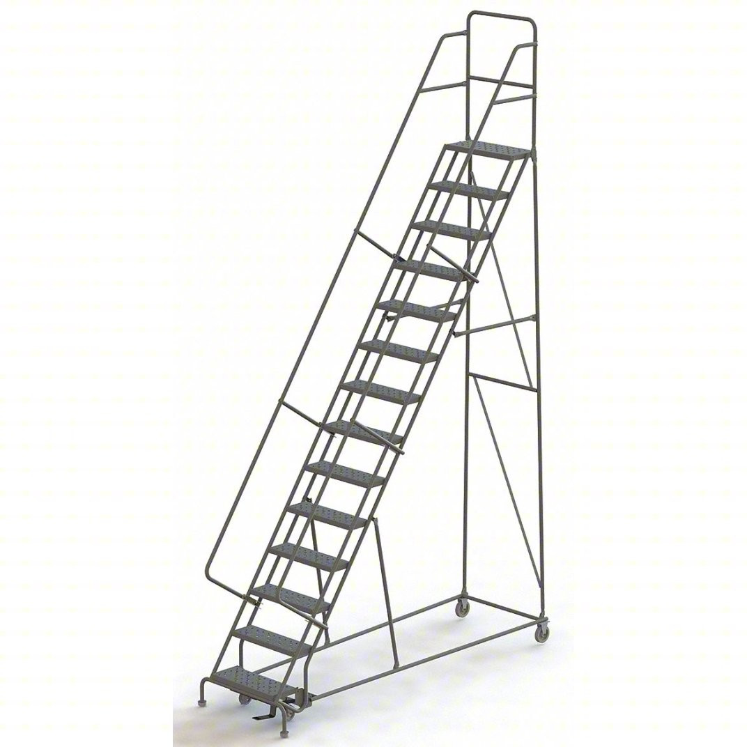 KD 14 Step All DirECtion Rolling Ladder: 140 In Platform Height, 10 In ...