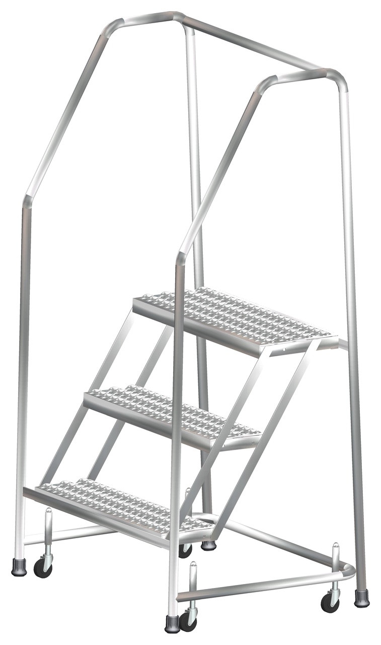 Stainless Steel Ladders 2 Step 30 Wide Base 10 Deep Top Step