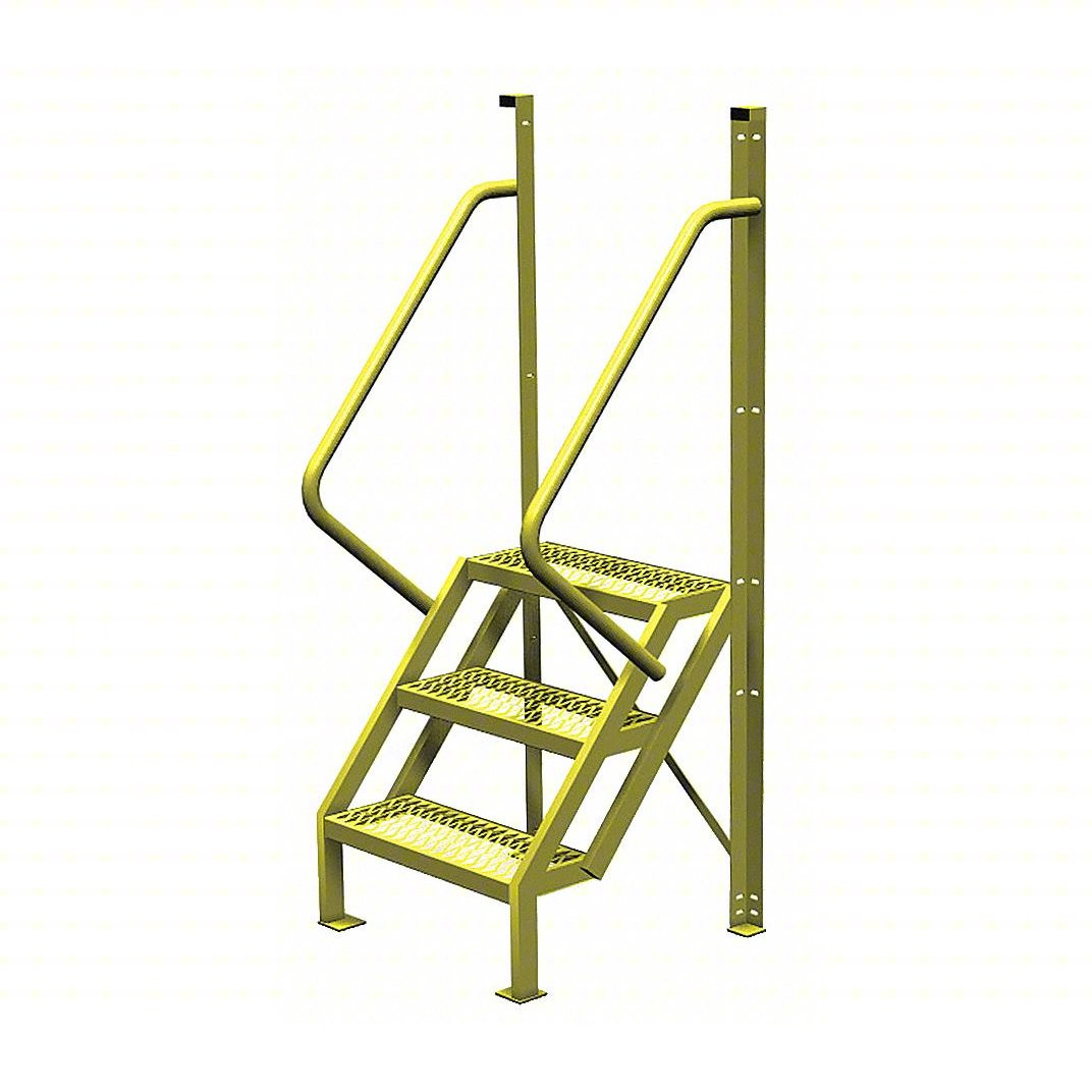 Step Ladder Incline U-Design 3 Step Crossover Ladder: 50° Incline, 1,000 Lb Load Capacity ...