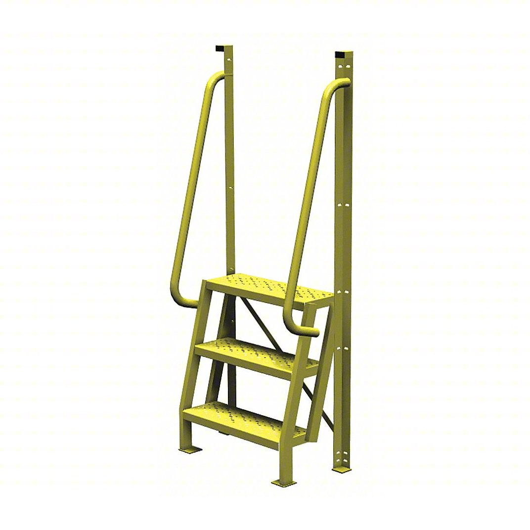 Step Ladder Incline U-Design 3 Step Crossover Ladder: 75° Incline, 1,000 Lb Load Capacity ...