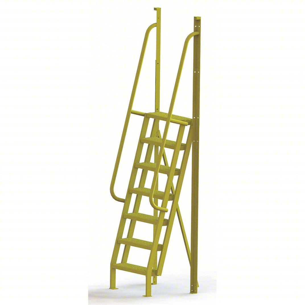 Step Ladder Incline U-Design 7 Step Crossover Ladder: 75° Incline, 1,000 Lb Load Capacity ...