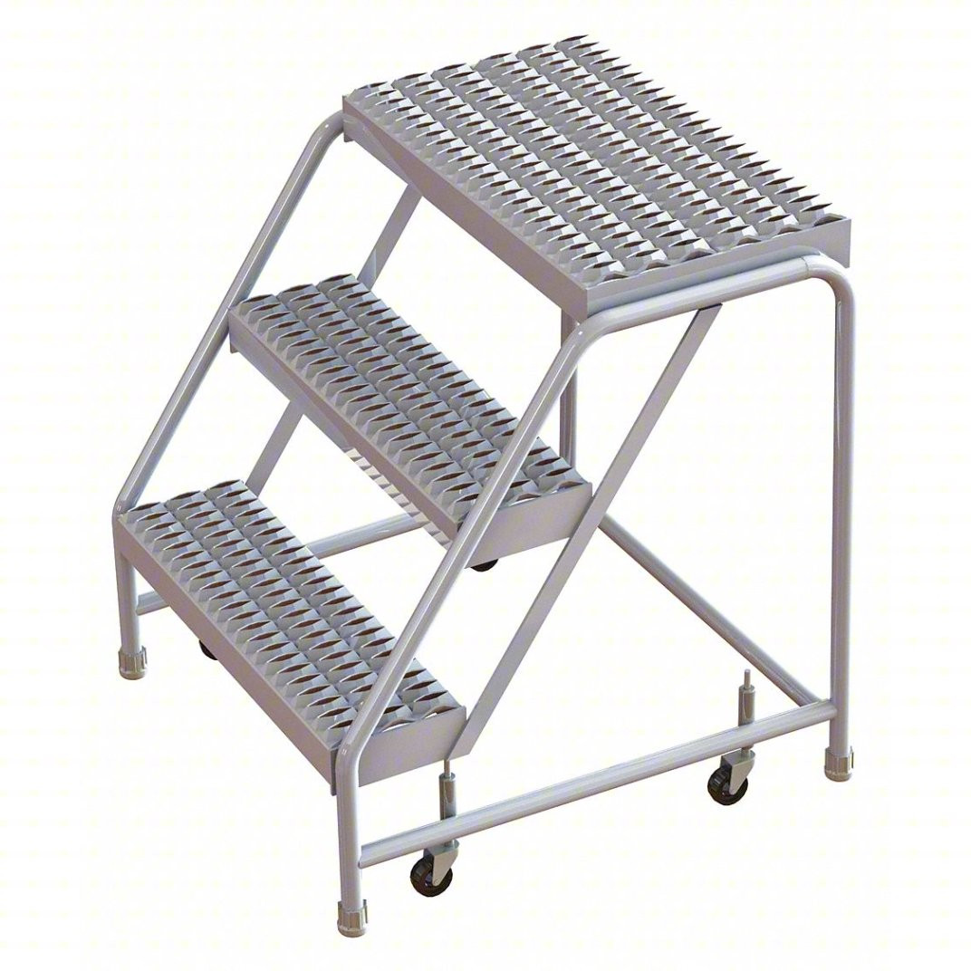 Tri-Arc WLAR003245 3-step Mobile Aluminuminum Step Stool With Grip