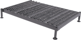 Ballymore Safety Products Adjustable Height Steel Work Platform, Adjustable from 5" to 8", 24" Wide Base, 97" Length, Serrated Tread, Orange 