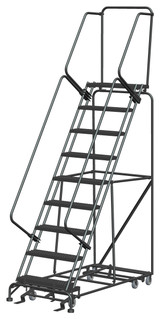 Ballymore Safety Products All Direction Ladders, All Directional, 9 Step, 32 In Wide Base, 14 in Deep Top Step, Serrated Tread, Setup 