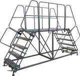 Ballymore Safety Products Double Entry Work Platforms with Handrails, 7 Step, 33 In Wide Base, 60 in Platform Depth, Serrated Tread 