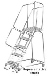Ballymore Safety Products Stainless Steel Ladders, 3 Step, 30" Wide Base, 28" Deep Top Step, Perforated Tread 