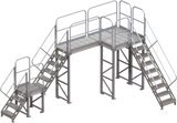  Tri-Arc Platform Unit: Serrated, 4 In Overall Height, 120 In Platform Lg, 30 In Platform Wide, Aluminum 