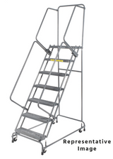 Ballymore Safety Products Spring Loaded Caster Ladders, 7 Step, 30 In Wide Base, 14 in Deep Top Step, Expanded Metal Tread 