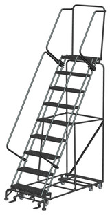 All Direction Ladders, All Directional, 9 Step, 32 In Wide Base, 14 in Deep Top Step, Expanded Metal Tread, Setup